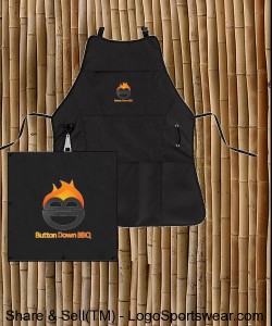 Button Down BBQ Smoking and Grilling Apron Design Zoom